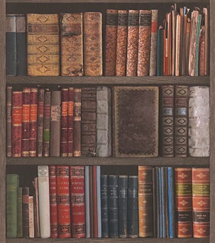 Rasch Tapete 934809 Papiertapete mit Büchern, Bücherwand, Bibliothek, Bücherregal