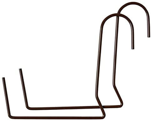 FKL DESIGN Home Deco Supporto da balcone per fioriera D8 Set di 2 supporti per fioriera in metallo 2 colori (marrone scuro)