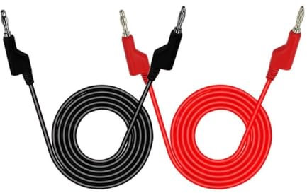 Aofan 2 Stück Doppelendes 4mm Multimeter Bananastecker zu Bananenstecker-Testkabel für Labor-Elektro-Tests (100cm Rot Schwarz)