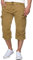Indicode Herren Nicolas Check 3/4 Cargo-Shorts inkl. Gürtel | Herrenshorts aus Baumwolle Amber, L