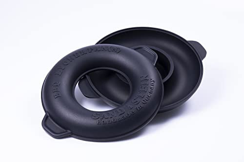 ITN Antihaftbeschichtungen Sand & Stein Saarländische Lyonerpfanne | Made in Germany | Vielseitig einsetzbar | Hochwertige Handarbeit | Induktionsfähige BBQ Pfanne | Ø 23cm