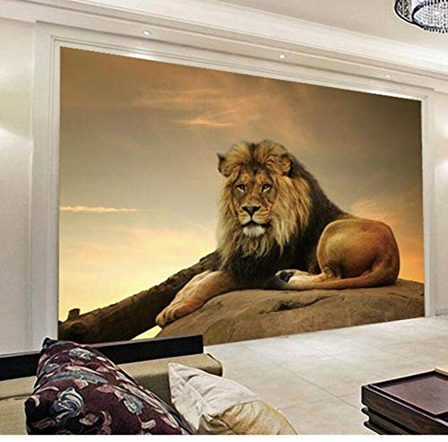 Fototapeten 3D Löwe Moderne Vlies Wandbilder Tapeten Wandtapete Wandmalerei Wand Dekoration Für Kinderzimmer Schlafzimmer Flur Wandtattoo Dekoration 250CMx175CM