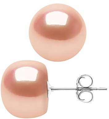 PEARLS & COLORS - Orecchini Vere Perle di Coltura di Acqua Dolce - Qualità AAA+ - COLORE ROSA NATURALE - Argento 925 - Gioiello da Donna