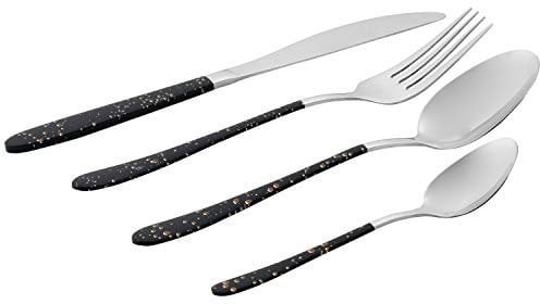 Salter BW09496 Marble Gold Ménagère 16 Pièces - Set de Couverts de Table en Acier Inoxydable, Pour 4 Personnes, Inclus Couteaux, Fourchettes et Cuillères