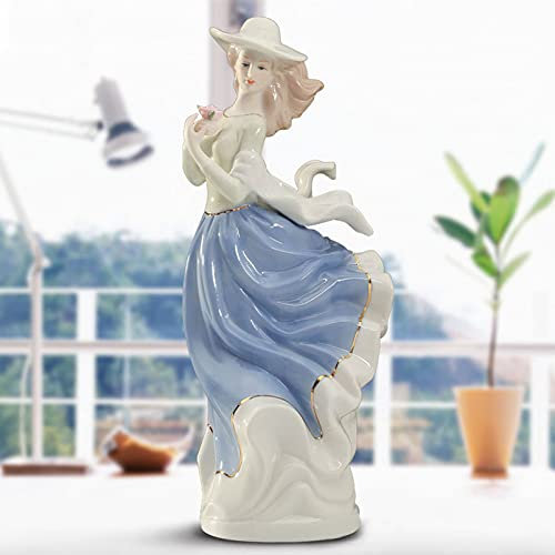 Cutfouwe Keramik Göttin Moderne Figur Skulptur Mädchen Porzellan Statue Deko Frauen Figuren Ornament Für Wohnzimmer Tischdeko Büro Schreibtisch Handwerk Sammelfigur Deko,2