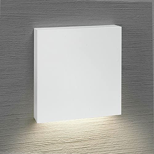 max K O M F O R T LED Treppenbeleuchtung 6190S Weiß 90x90x40 mm 2,5 Watt Stufenlicht Wandleuchte unterputz Treppenbeleuchtung