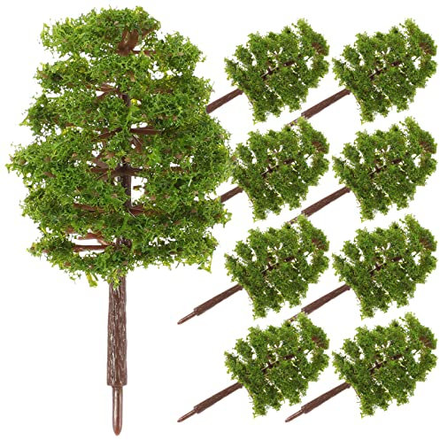 SEWACC Simulation Tree Model 20Pcs Green Lifelike Plastic Trees for Architectural Models and Scenery Decoration