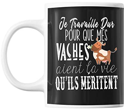 Mug Vaches travaille dur pour éleveur ou éleveuse