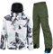 HOTIAN Herren Schneeanzug, Wasserdicht Winddicht Winter Warme Schnee Skifahren Sätze,für Wandern Klettern Isoliertes SnowboardenMOUTAIN AG S