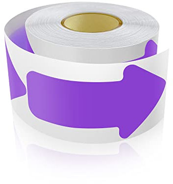 Meitaat 200 Stück Pfeil Aufkleber 5 x 10 cm Pfeile Bodenmarkierung Rolle Selbstklebend Boden Sticker Wetterfest lila