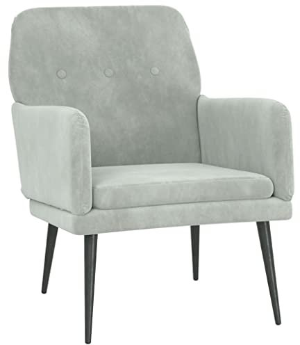 vidaXL Sessel Relaxsessel Relaxstuhl Loungesessel Polstersessel Wohnzimmersessel Lesesessel Fernsehsessel Polsterstuhl Hellgrau 62x79x79cm Samt