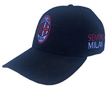Cappello Milan Ufficiale Berretto Cappellino con Visiera Nero Sempre CAPMISEMP
