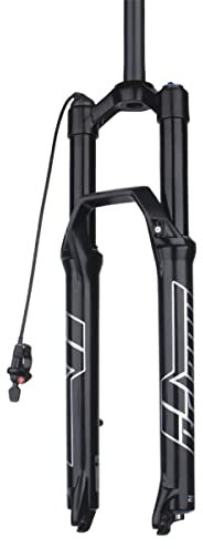 LHHL MTB Forcella Forcella Anteriore Forcella in Alluminio 27,5 29mm Mountain Bike Forcelle Anteriori 120/140mm 28.6mm Threadless Tubo Dritto QR 9mm (Color : Black-Remote Lockout, Size : 29-140mm)