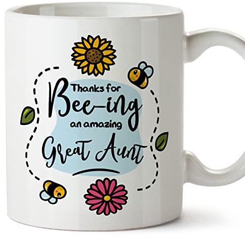 MUGFFINS Great Aunt Mug - in English - Thanks for Beeing Amazing - Funny Gift - Ceramic 11oz Mug