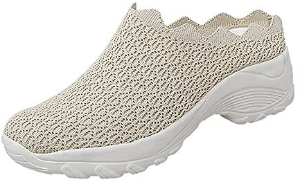 Blingko Damen Sneaker Atmungsaktiv Leichtgewichts Bequem Arbeitschuhe Outdoor Fitness rutschfest Walkingschuhe Bequem Walkingschuhe Sommerstiefel Damen Weiß Adventskalender Frauen