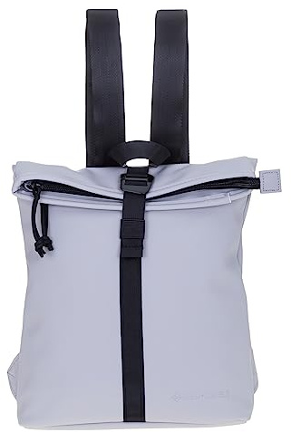 New Rebels Rucksack Damen Tim Fashion small Hellgrau Schwarz 1255 08 + S | Damenrucksack Klein Mini Handtasche Plane mit Schlüsseletui Grey Black