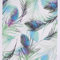 Hode Vinilo Adhesivo Muebles Azul y Verde Pluma, Papel para Muebles Impermeable 44x300cm, Papel Pintado Autoadhesivo Pared Decorativo para Dormitorios, Armarios, Encimeras