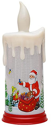 Flammenlose Weihnachtskerzen, Batteriebetriebene LED-Stumpenkerzen, Flammenloses Kerzenlicht für Weihnachten, Hochzeit, Party, Tischdekoration(Weihnachtsmann)