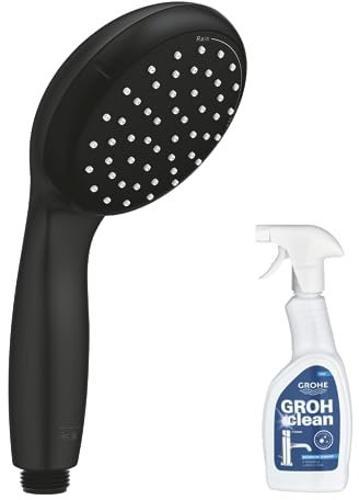 Pommeau de douche GROHE Vitalio Start 2 jets noir mat + nettoyant GrohClean