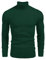 COOFANDY Men's Jumpers Turtle Neck Cable Knitted Jumpers Slim Fit Pollover Sweater Dark Green
