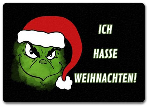 speecheese Ich Hasse Weihnachten Fußmatte in 35x50 cm ohne Rand mit Spruch EIN Türvorleger für alle die Weihnachten Nicht mögen Weihnachtliche Motiv Fußabtreter Türmatte Junge Männer witzige