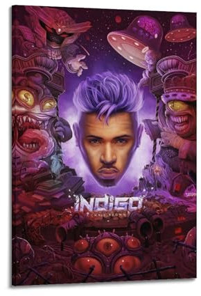 klouds Chris Brown Album Cover Poster Dekorative Malerei Leinwand Schlafzimmer Kunst Wohnzimmer Dekor Modern Ästhetisches Poster 40 x 60 cm Rahmen Stil