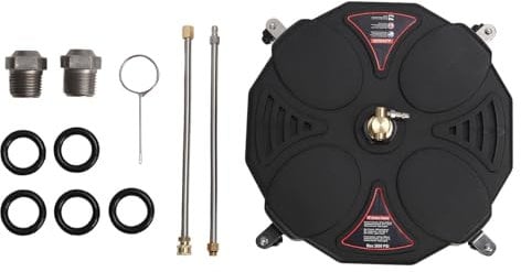 18 Inch Pressure Washer Cleaner with 4 Wheels, 3600 PSI Stainless Steel Cleaner for Pressure Washer Attachment for Driveways Sidewalks Patios