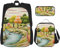 OUSIKA Country Lifestyle 3 Pcs Print Backpack Sets Casual Daypack with Lunch Box Pencil Case for Women Men
