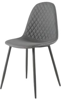 Mondo Viro Wohnzimmerstühle Soft aus Kunstleder mit Rautenpolsterung 45 x 54 cm 86 h (4, Grau)