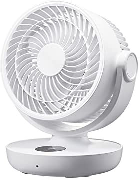 ANAIUCY Small Fan USB Wireless Portable Portable Silent Electric Fan Small Office Table Summer Desktop Small Air Conditioner Rechargeable Air Circulation Electric Fan Mini Fan (Color : White)