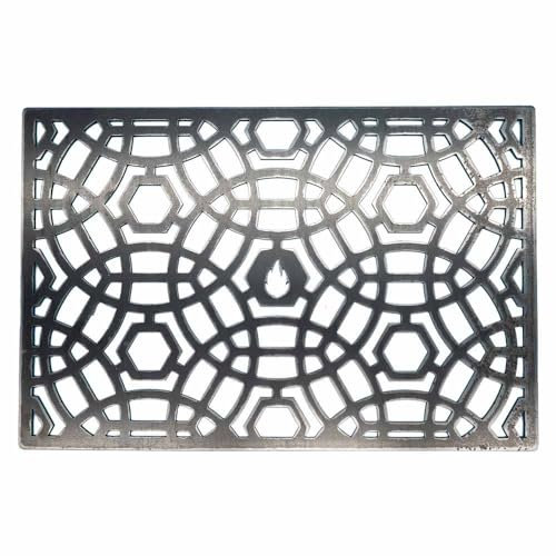 Feuerfest 123 Design Grillrost Circle I 54x34 cm I Hochwertiges Grillgitter aus Stahl I Massiver Kohlerost mit 4mm Stärke I Gitterrost für Grillkamin, Gas- & Kohlegrill I Grill-Rost aus Handarbeit