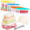 10 Pezzi Sacchetti Freezer Silicone Alimenti Riutilizzabili, 3 Pezzi Set Contenitori Cibo Ermetici per Alimenti Plastica Frigo, con Pinza per Alimenti, con Etichette Adesive, per Frutta Verdura Carne