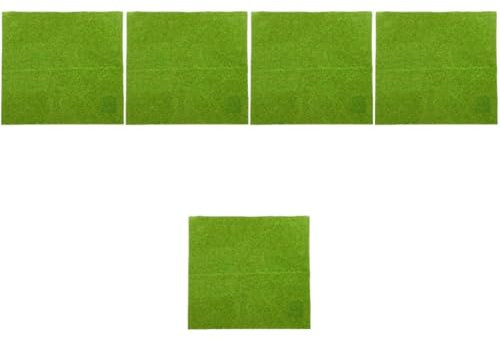 KONTONTY 5 Pièces Gazon Modèle Table De Sable Faux Gazon Fausses Dalles De Gazon Fausse Herbe pour L'artisanat Gazon pour Animaux De Compagnie Gazon De Jardin Artificiel Plastique