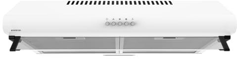 INFINITON Campana Extractora CMPV-632BC14, 320 m3/h, Ancho 60 cm, Altura especial de 105cm para su instalación, Luz LED incorporada,3 Niveles de potencia de succión, Blanco