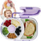 Bewinner Kinder Snackbox mit Fächern und Deckel, Multifunktionale Baby Snack Spinner mit Tragbarem Box Set, Sicher Versiegelter Snackteller für Kleinkinder, Zuhause (Violett)