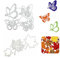 7 Stück Prägeschablone, Schmetterlings Stanzschablonen und Ahornblatt prägeschablonen Set Metall Stanzschablone Scrapbooking Stanzformen für Karten Fotoalben Papier Karten Sammelalbum