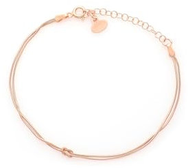Louis Ciocchetti dal 1887 Bracciale Argento 925 Con Nodo, Regolabile 16cm+4cm, Nodo Simbolico per Amore, Amicizia e Infinito e San Valentino, made in italy (Morbido colore rosa)