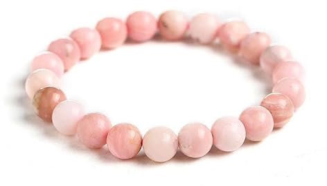 Joyas Minerales Rosa Opal-Armband – 100% echte Natursteine | Bequem & elegant | Elastische koreanische Schnur | Inkl. Geschenkbox (Rosa Opal, 8mm)