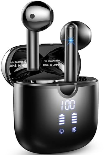 QXQ Cuffie Bluetooth 5.4, Auricolari Bluetooth In Ear, ENC Cancellazione Rumore, 40 Ore Cuffie Wireless, USB-C, IP7 Impermeabile, Nero Intenso