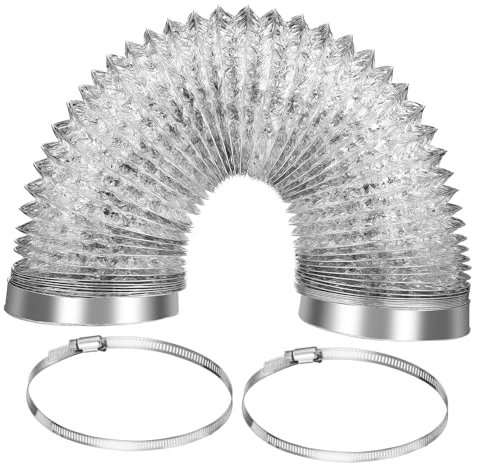 MUCKLILY Flexible Abluftschlauch Aus Aluminiumfolie Und Verstellbaren Schlauchschellen Für Küchenabluft Und Effektive Fetteinsparung