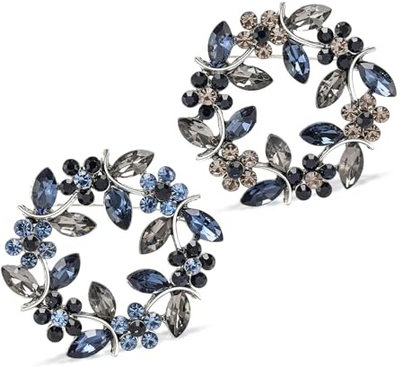 UILYNIU 2 Stück Kristall Brosche Pins Strass Broschen Geburtstag Hochzeit Geschenk für Mama Frau Frauen Schmuck Blume Schmuck Kristall Strass Broschen Vintage Geschenke
