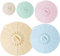 Silicone Lid sets with 5 Sizes, Microwave Splatter Cover, Heat Resistant Reusable Covers Fits Cups, Bowls, Plates, Pots, Pans, Skillets, Stove Top, Oven Dishwasher Fridge Safe - Rainbow