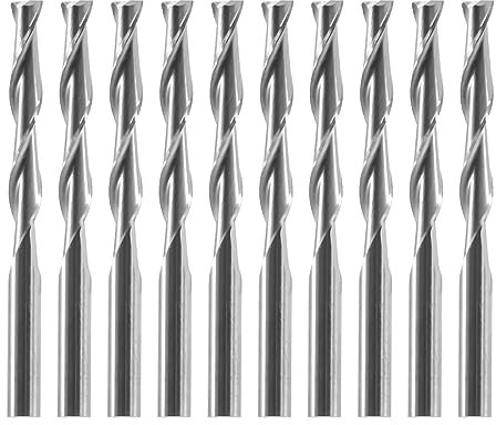 Asyduey 10X 1/8 3,175 Mm Hartmetall Cnc Doppel Flöten Spiralbohrer Schaftfräser Fräser 22 Mm