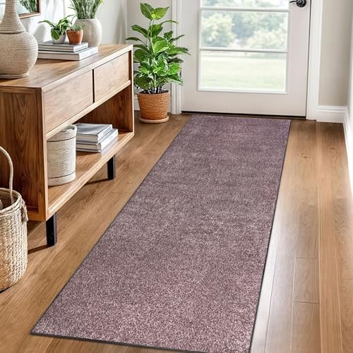Carpet Runner for Hallway Non Slip Long 50 x 250 cm Washable Kitchen Runner Rugs for Hallway Heavy-Duty Absorbent Area Rugs Door Runner Mats Carpet Floor Mat Hallway Runner Rug for Entrywa Purple