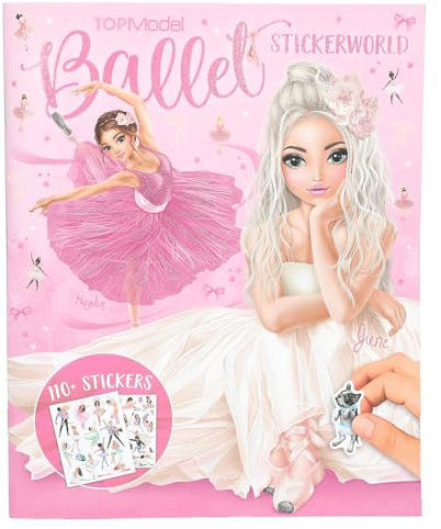Depesche 13610 TOPModel Stickerworld Ballet - Stickerbuch mit 20 Hintergrundseiten zum Bekleben, inkl. 3 Doppelseiten Kleidungs- und Accessoire Aufklebern