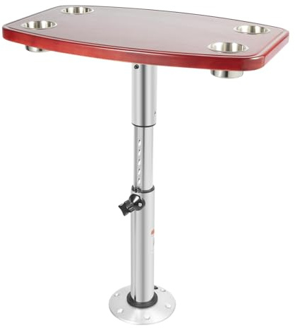 LANNADD Wohnmobiltische, Wohnmobiltische Klappbar Eichenholz-Tischplatte Wohnwagen Hubtisch Tischgestell mit 4 Becherhaltern, Wohnmobiltische Klappbar Eichenholz-Tischplatte(60×38×3cm)