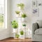 GoTiling Blumenständer Pflanzenständer Blumentreppe mit Wachstumslicht - Indoor Pflanzenregal für Ecken, Modernes Regal für Zimmerpflanzen, 6 Etagen, Ideal für Wohnzimmer, Balkon und Büro