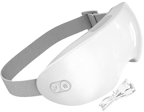 Masajeador de ojos – Masajeador de máscara térmica | Máscara de vapor para los ojos | Calefacción silenciosa Gadget Compresa de vapor Cómodo Refrigeración eléctrica Relajante para Noche Cumpleaños