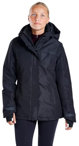 Harry Hall All-Weather Waterproof Jacket – Breathable Fabric, Detachable Hood, 100g Thermal Fill, Taped Seams, Two-Way Zip – Ideal for Riding, Hiking, Cycling