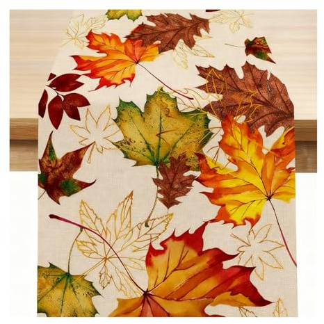 Tischläufer Herbst, Herbstdeko Innen,Tischläufer Orange, Autumn Decor, Halloween tischläufer Outdoor, Ahornblatt Tischdeko, Herbst Tischdecke, Fall Decor,Weihnachten